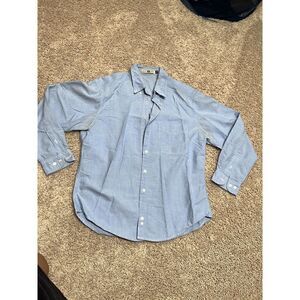 Lee Denim Blue Button-Down Collar Single-Pocket Long Sleeve Shirt M